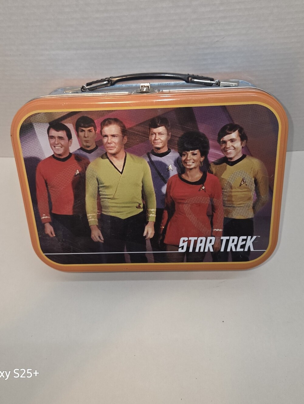 2009 Star Trek Metal Lunch Box Large Tin Tote Original Series Capt Kirk Spock
